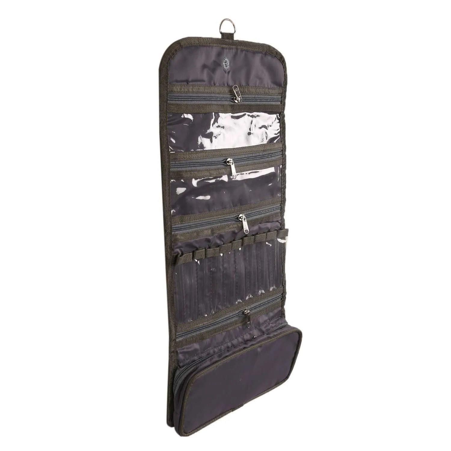 Kuber Industries Rexine Foldable Hanging Make up Organiser (Brown) -CTKTC8754,Standard