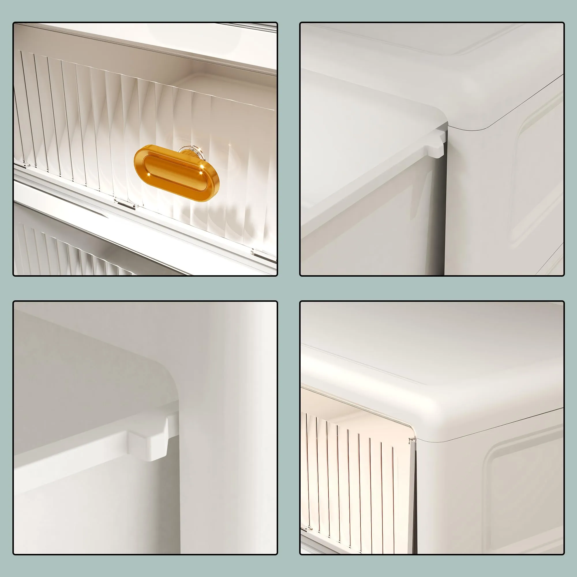 Kuber Industries (Set of 5) Single Door Cupboard for Clothes with 360 Degree Wheels - Thin Plastic Almirah for Baby Items, Kids Toys, Storage - White