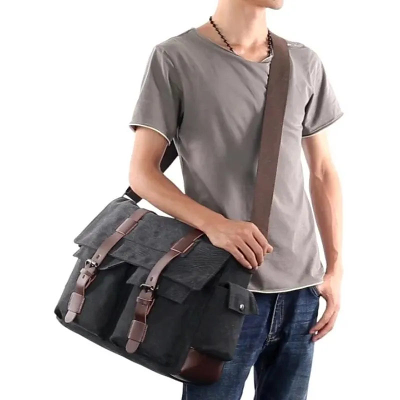 Large Travel Canvas Messenger Bag