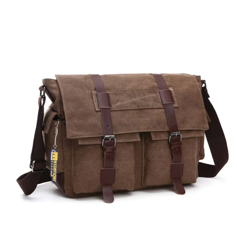 Large Travel Canvas Messenger Bag