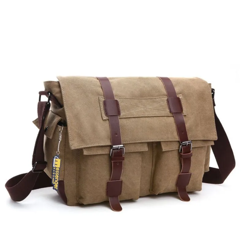 Large Travel Canvas Messenger Bag