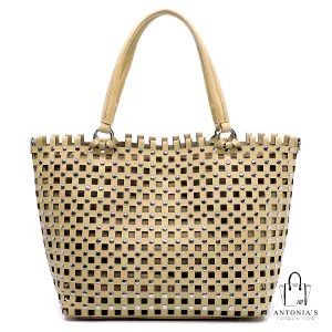 Le Miel Laser Cut Studded Satchel
