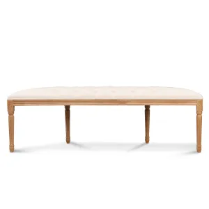 Lenora 1.48m Oak Bench -Light Beige
