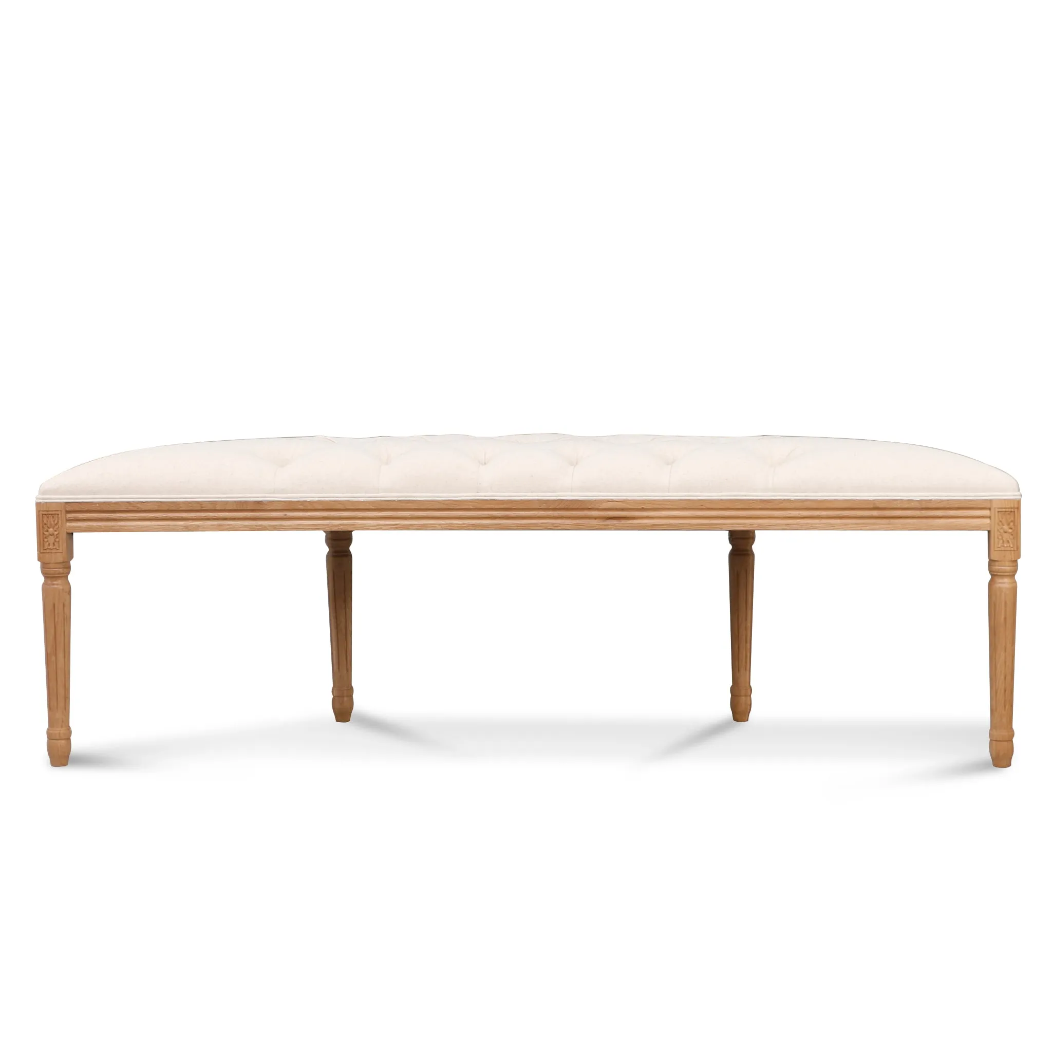 Lenora 1.48m Oak Bench -Light Beige