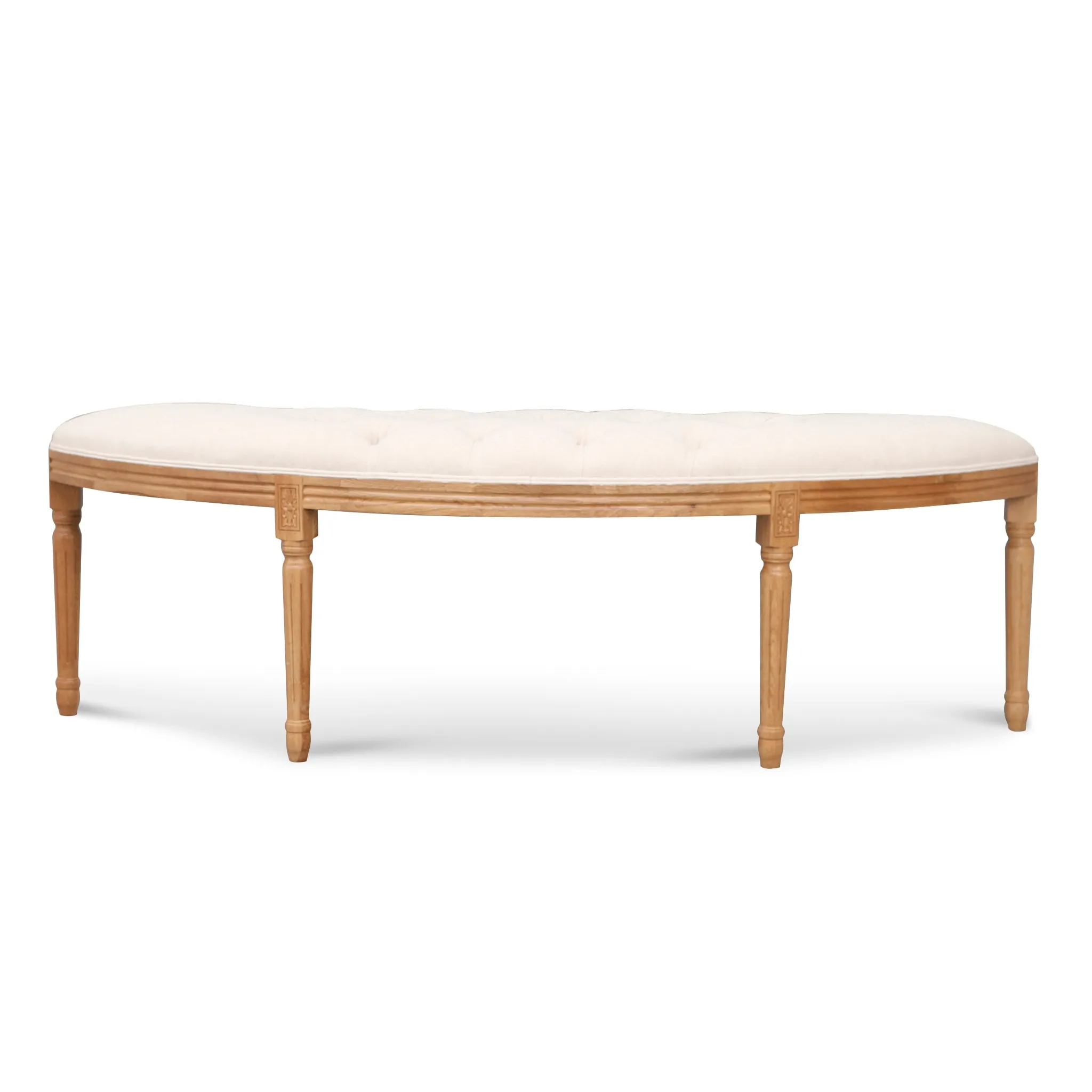 Lenora 1.48m Oak Bench -Light Beige