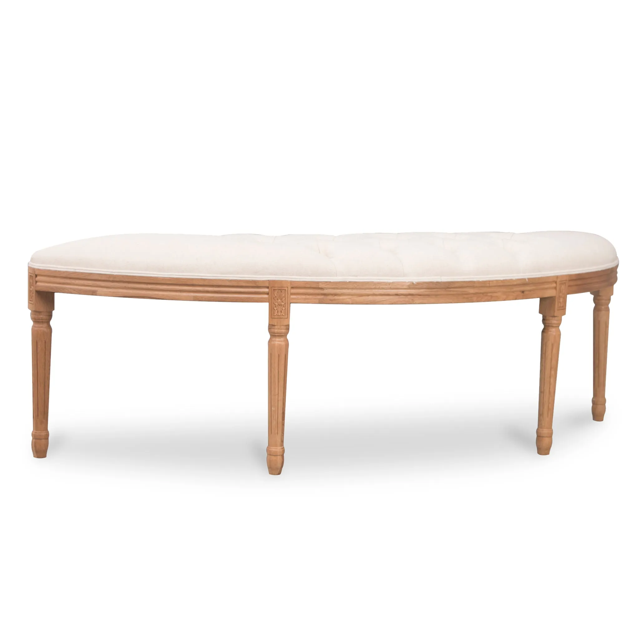 Lenora 1.48m Oak Bench -Light Beige