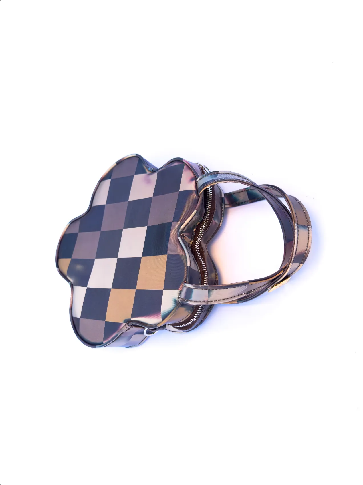 Lenticular Colour-Changing Checker Flower Handbag