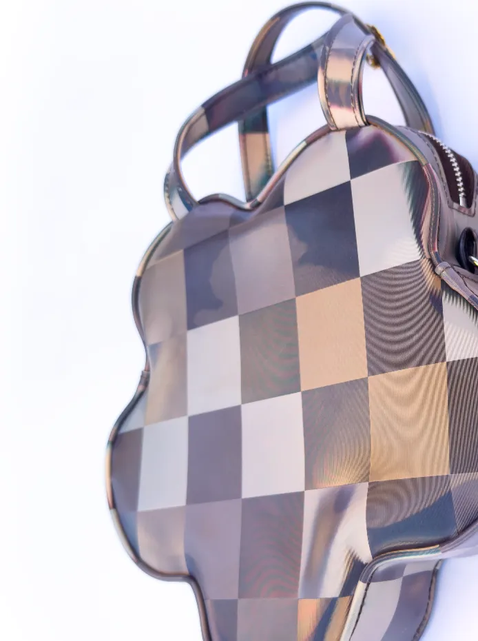 Lenticular Colour-Changing Checker Flower Handbag