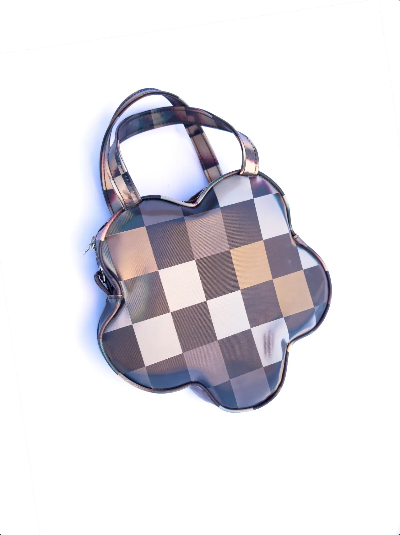 Lenticular Colour-Changing Checker Flower Handbag