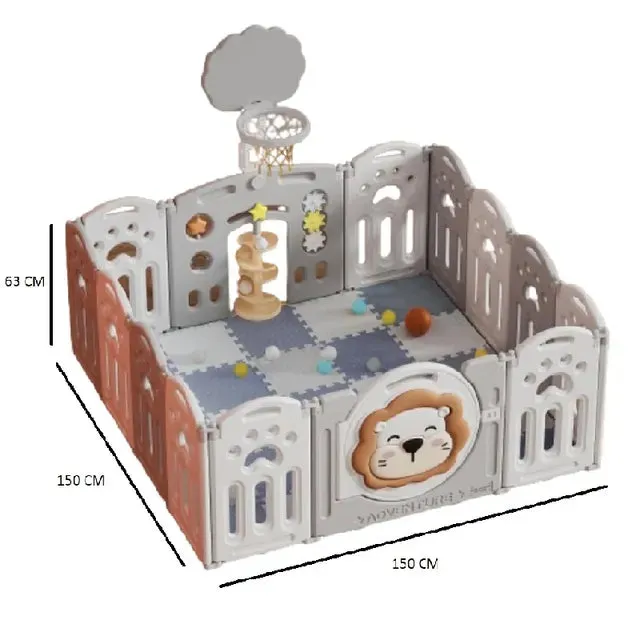 Little Angel Foldable Playpen Lion   BasketBall Stand