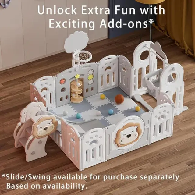Little Angel Foldable Playpen Lion   BasketBall Stand
