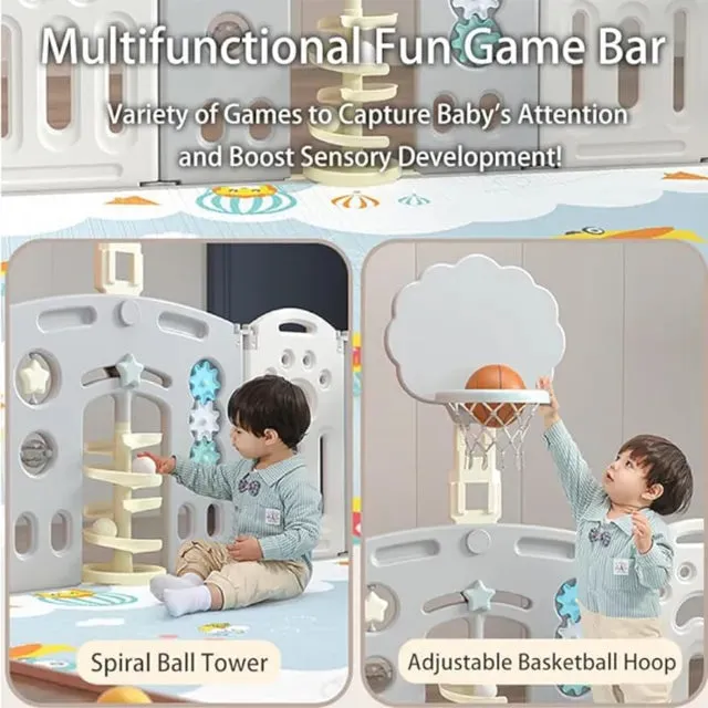 Little Angel Foldable Playpen Lion   BasketBall Stand