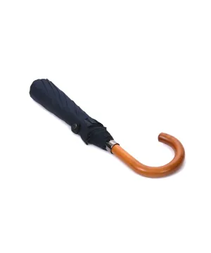 London Undercover Maple Crane Crook Handle Navy Telescopic Foldable Umbrella