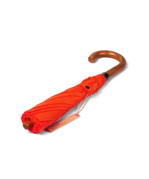 London Undercover Maple Crane Crook Handle Orange Telescopic Foldable Umbrella