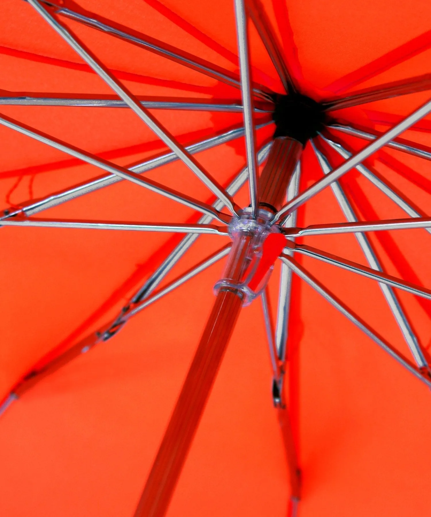 London Undercover Maple Crane Crook Handle Orange Telescopic Foldable Umbrella