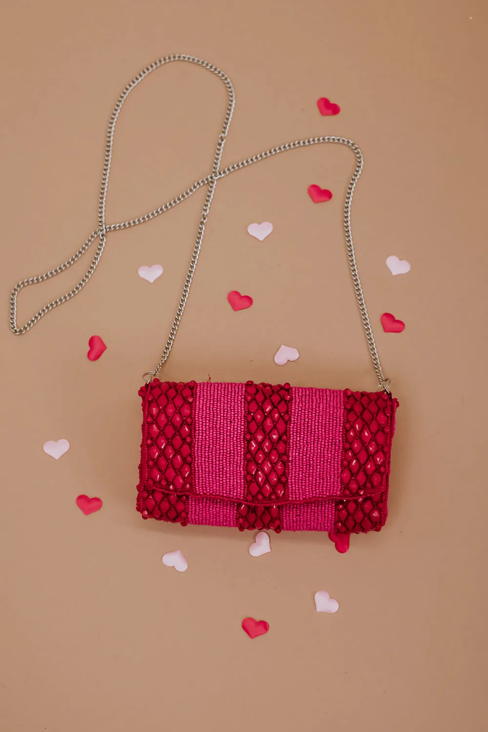 Love Is In The Air Beaded Bag, Pink/Red