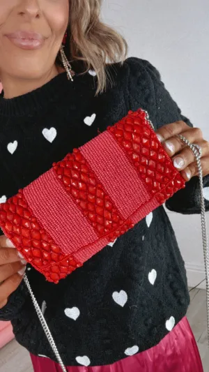 Love Is In The Air Beaded Bag, Pink/Red