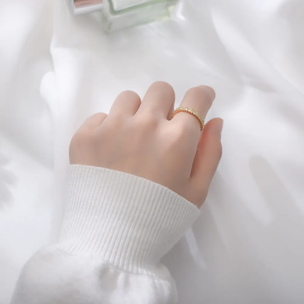 Love Shaped White Zircon Vintage Sterling Silver Ring for Women