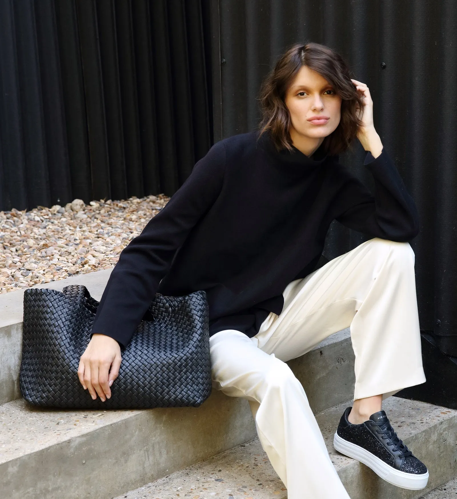 Lusso: Black Woven Leather Handbag - Pre-Order (Dispatch w/c 20/01)