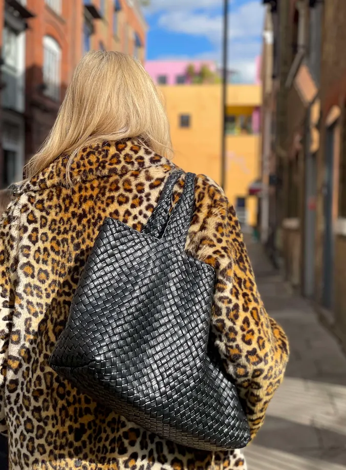 Lusso: Black Woven Leather Handbag - Pre-Order (Dispatch w/c 20/01)