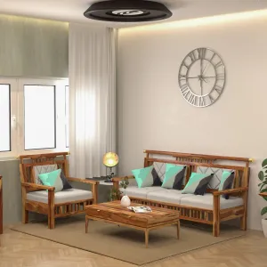 Luxerious Natural Finished Wooden Handmade Sofa Set