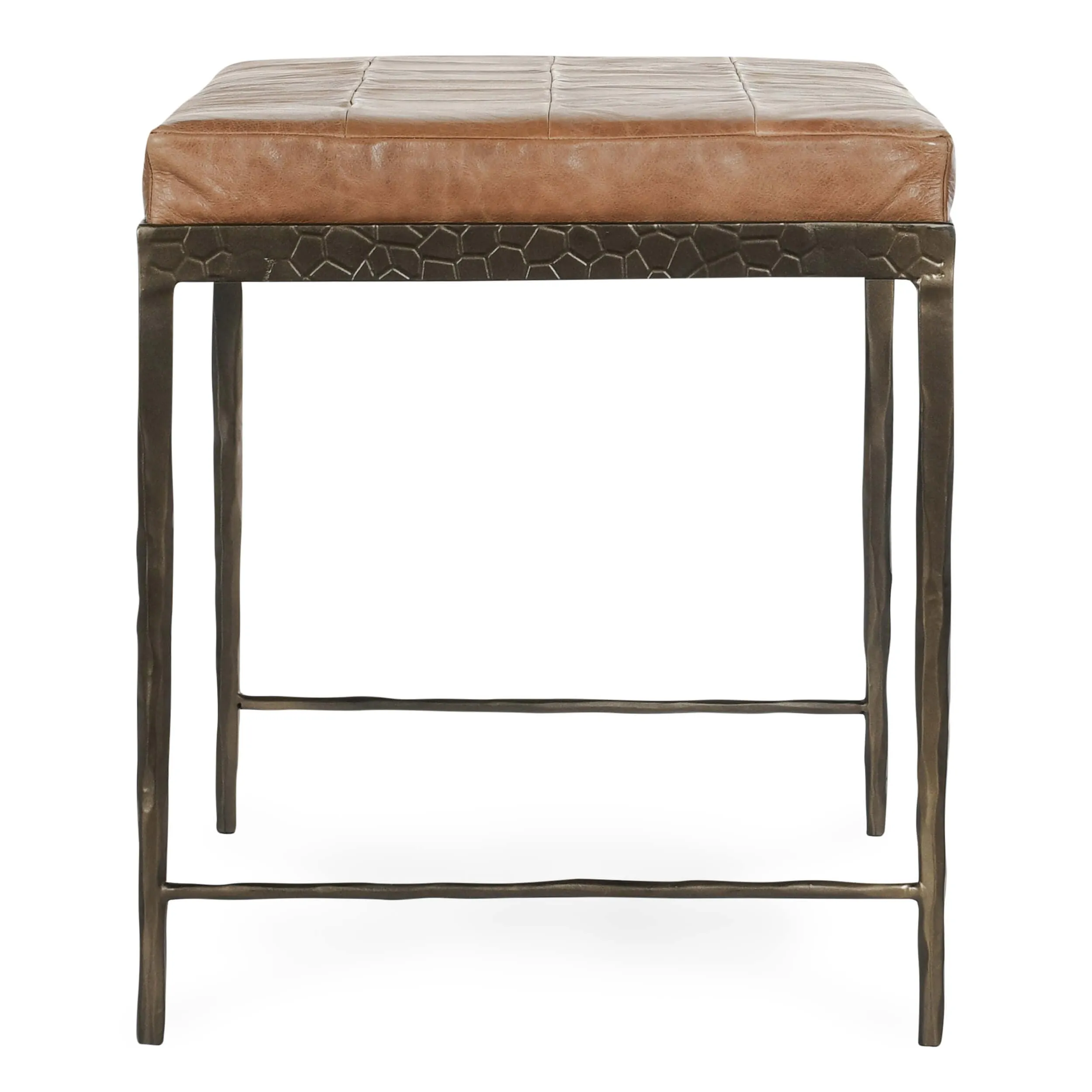 Malo Leather Bench, Chestnut