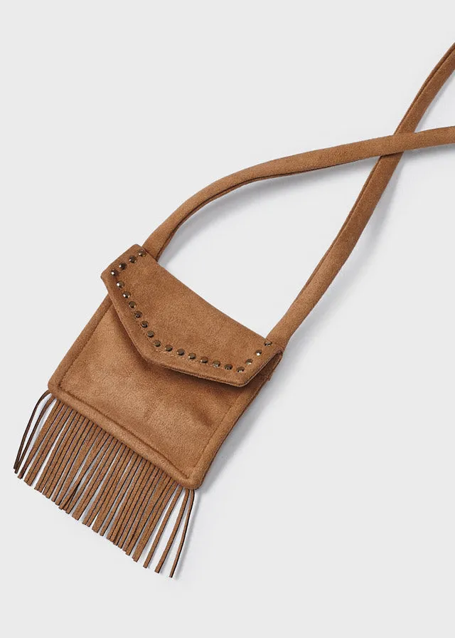 Mayoral 4984 044 - Cinnamon Suede Dress With Handbag