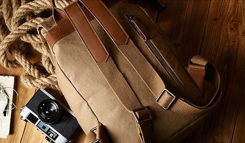 Medium Womens Canvas And Leather Laptop Backpack Purse School Rucksack Bags for Ladies