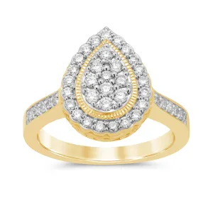 Meera Pear Shaped Ring with 1/2ct of Laboratory Grown Diamonds in 9ct Yellow Gold