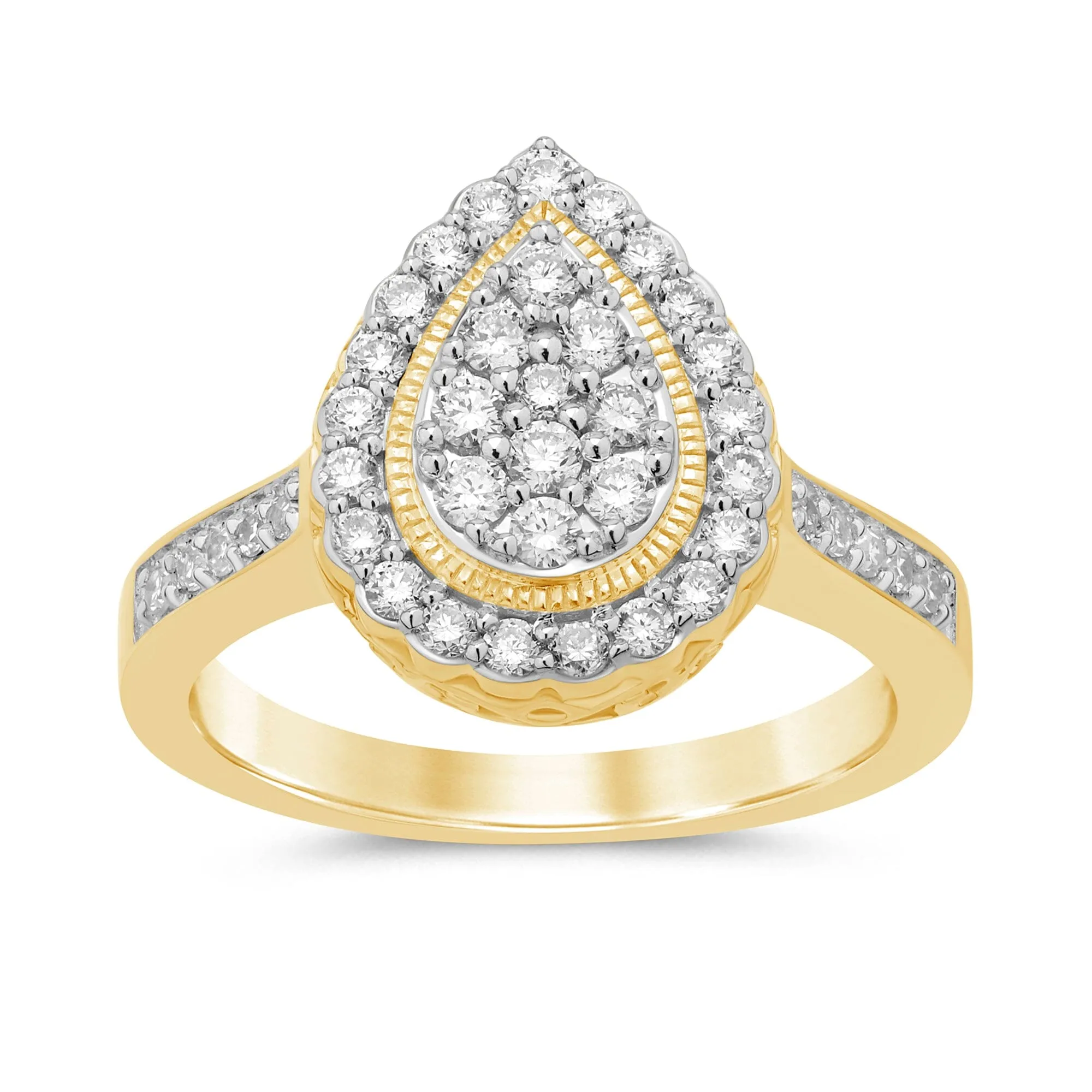 Meera Pear Shaped Ring with 1/2ct of Laboratory Grown Diamonds in 9ct Yellow Gold