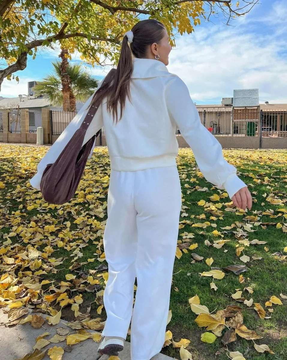 MEROKEETY Half Zip Sweatshirt Wide Leg Sweatpants Lounge Set
