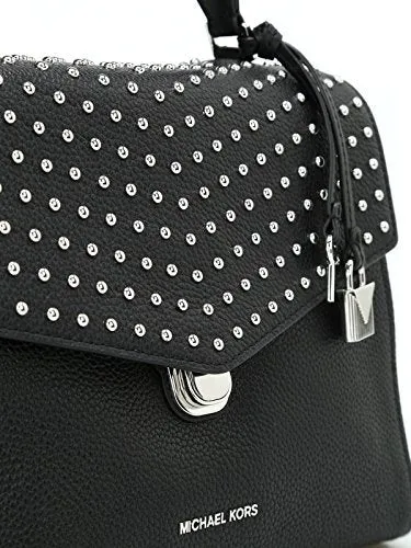 MICHAEL Michael Kors Women's Bristol Studded Leather Satchel, Black