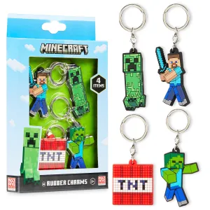 Minecraft Keyring - Set of 4 Gaming Keyrings for Kids