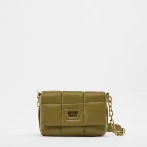 Mini Quilted Embroidered Shoulder Bag Chain
