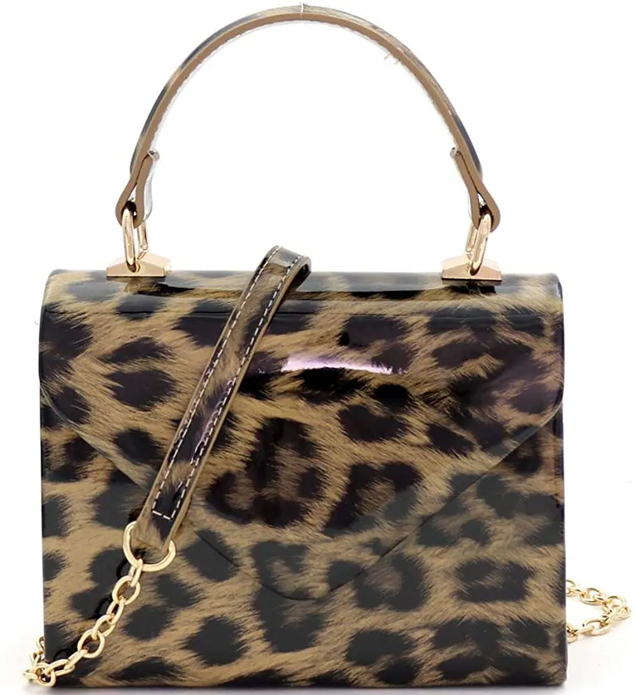 Mini Retro Silver Hardware Snake Black and White Box Flap leather Satchel Crossbody Handbag