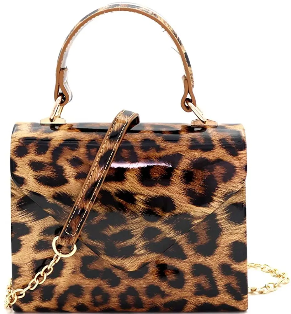 Mini Retro Silver Hardware Snake Black and White Box Flap leather Satchel Crossbody Handbag