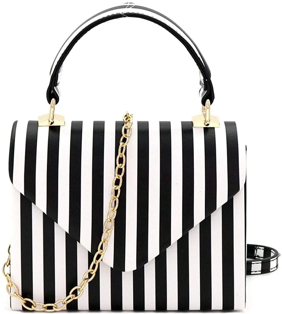 Mini Retro Silver Hardware Snake Black and White Box Flap leather Satchel Crossbody Handbag