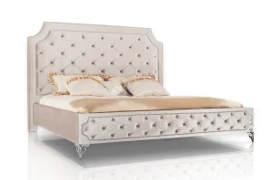 Modrest Leilah - Transitional Tufted Beige Fabric Bed