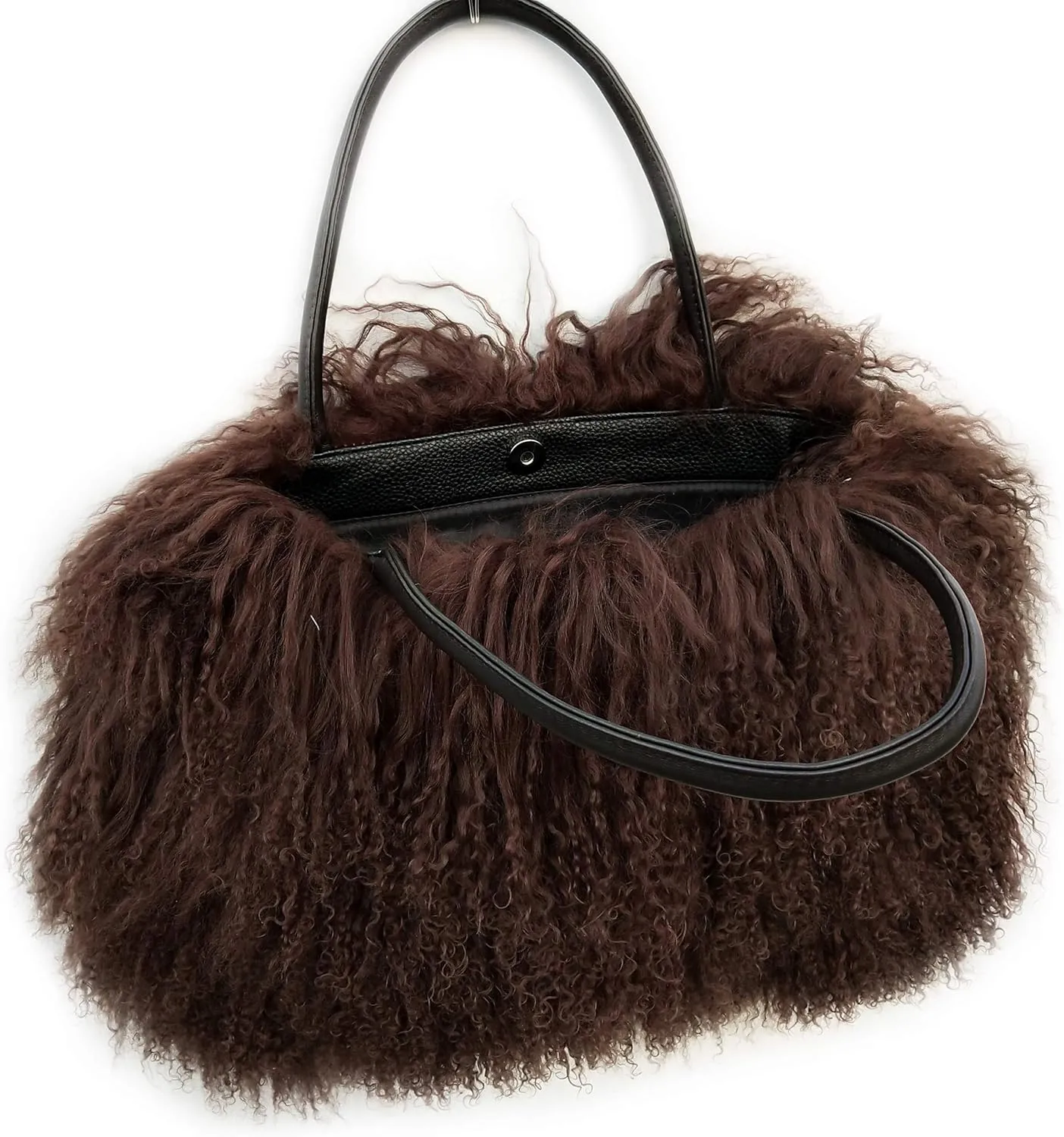 Mongolian White Luxury Wool Fur Handbag