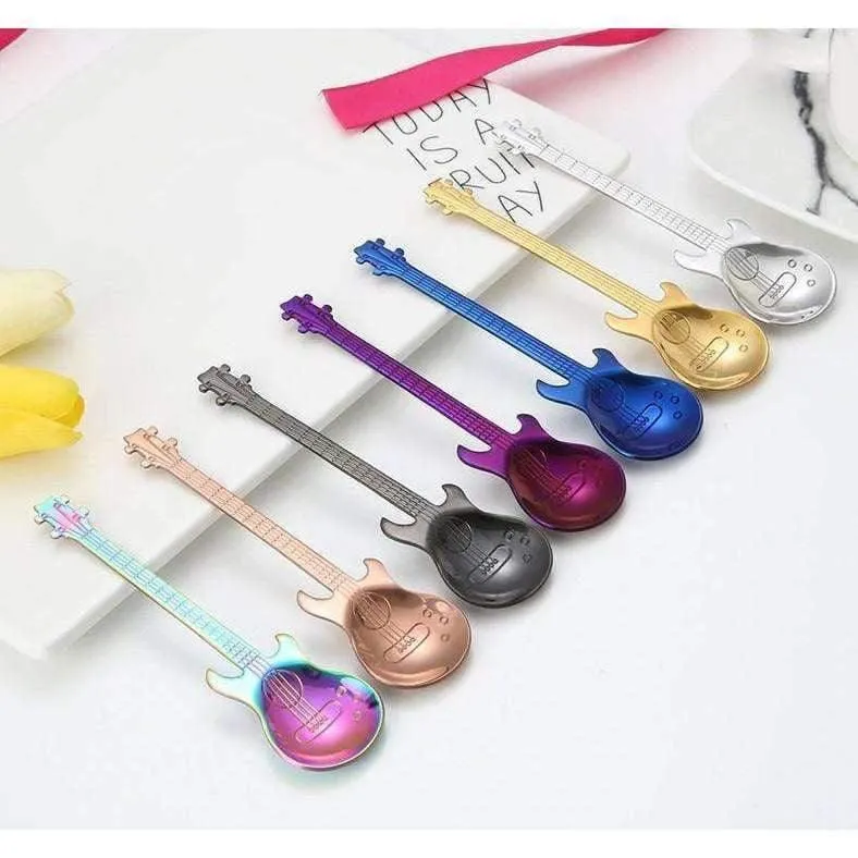 Music Themed Guitar Stainless Steel Spoon