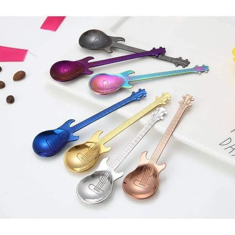 Music Themed Guitar Stainless Steel Spoon