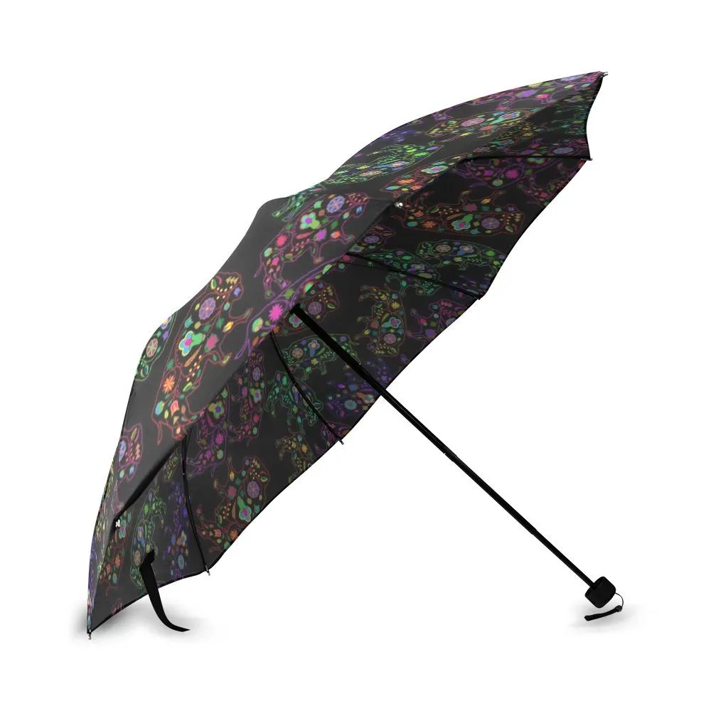 Neon Floral Buffalos Foldable Umbrella