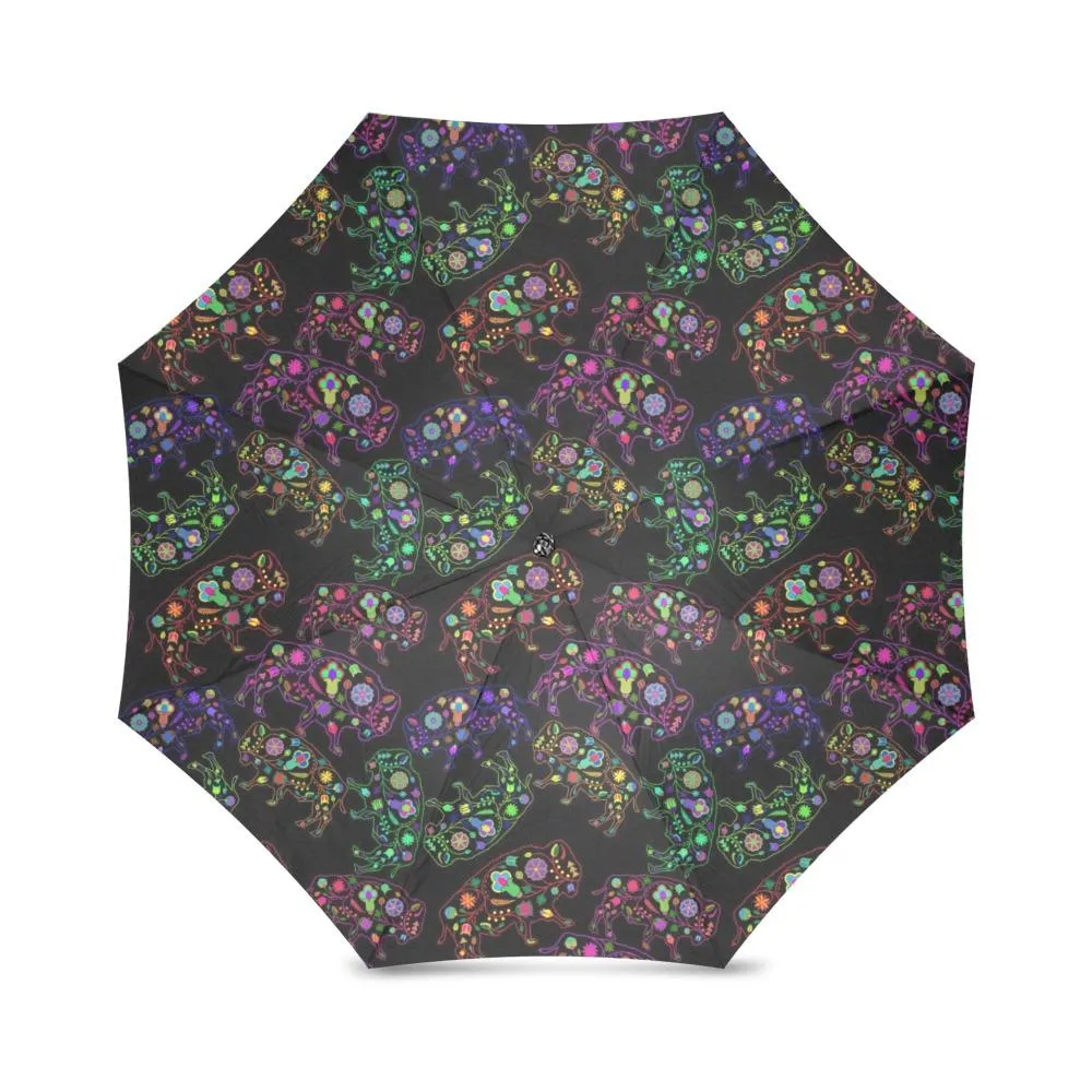 Neon Floral Buffalos Foldable Umbrella