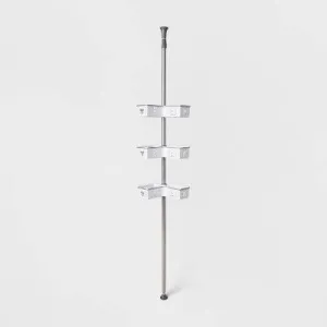 New - Room Essentials Steel L-Shaped Corner Tension Pole Shower Caddy Holds Up to 5lbs
