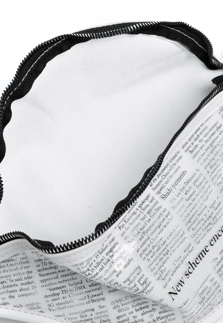 Newspaper Waist Bag - White