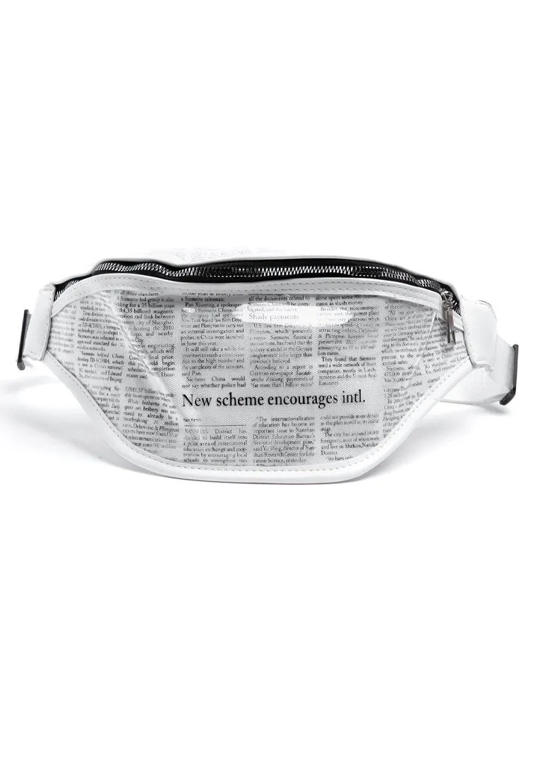 Newspaper Waist Bag - White