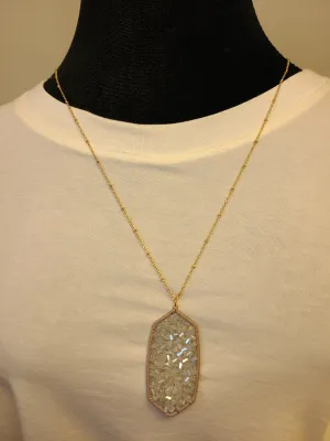 Octogon Glass Bead Necklace