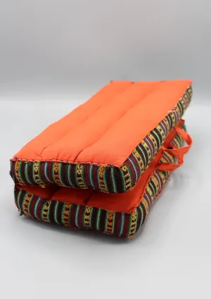 Orange Foldable Large Meditation and Yoga Cushion