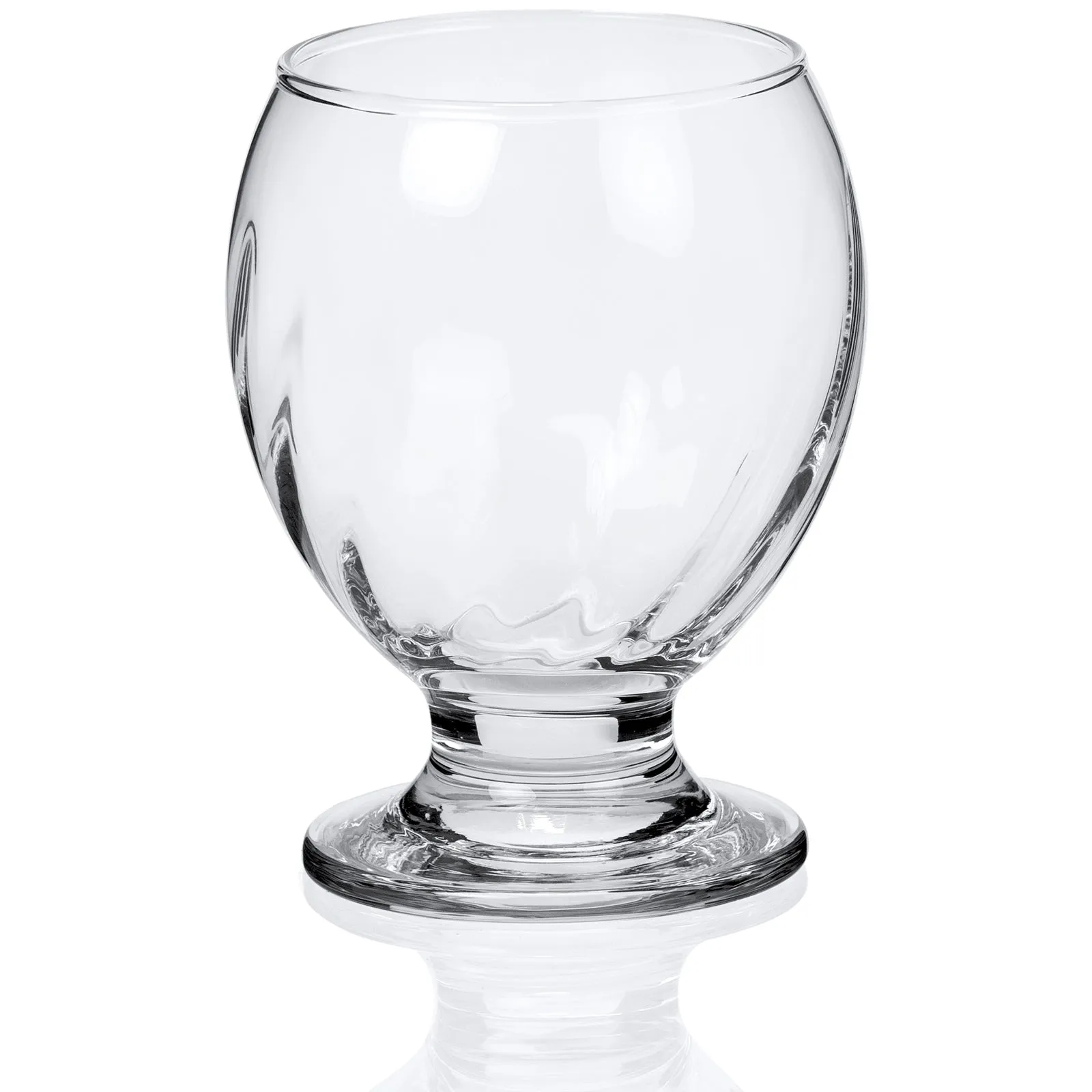 Orion Clear Footed Cognac and Whiskey Goblets, Vertical Curved Lines, Set of 6