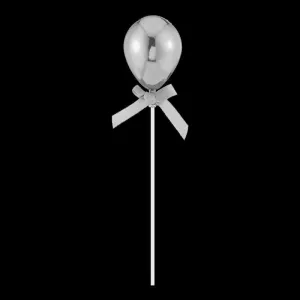 PartyCorp Silver Balloon Shaped Cake Topper, 1 Pc